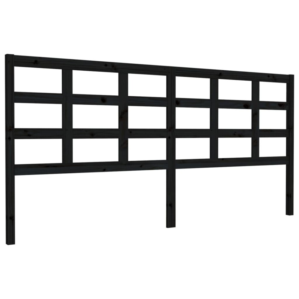 Vidaxl (Black, 205.5 X 4 X 100 Cm) Bed Headboard Home Bedroom Decorative Bed Header Panel Solid Wood Pine