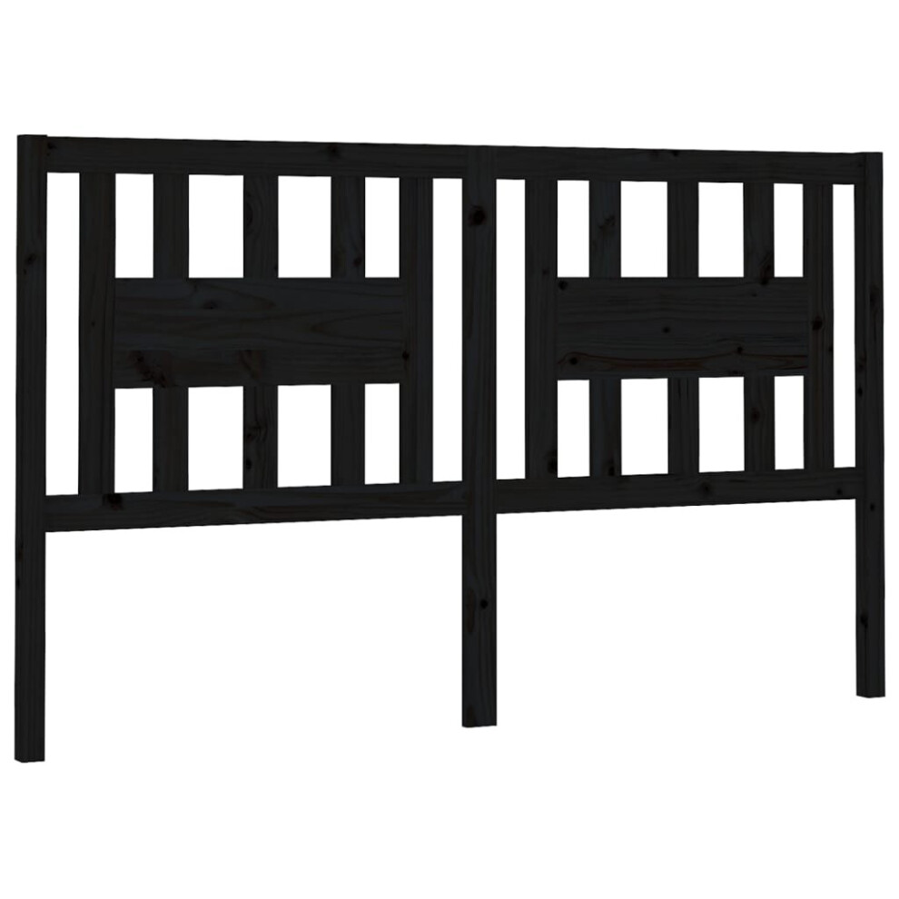 Vidaxl (Black, 206 X 4 X 100 Cm) Headboard Bedroom Bed Headboard Decorative Bed Header Solid Wood Pine