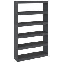 (grey, 100 x 30 x 167.5 cm) vidaXL Book Cabinet/Room Divider Storage Book Rack Bookshelf Solid Wood Pine
