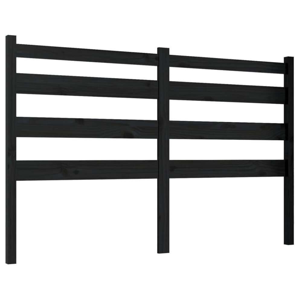 Vidaxl (Black, 126 X 4 X 100 Cm) Bed Headboard Bedroom Bed Header Decorative Headboard Solid Wood Pine