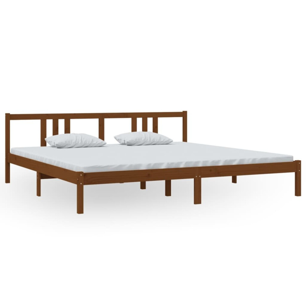 Vidaxl (Honey Brown, 200 X 200 Cm) Solid Wood Bed Frame Wooden Platform Bed Multi Colours Multi Sizes