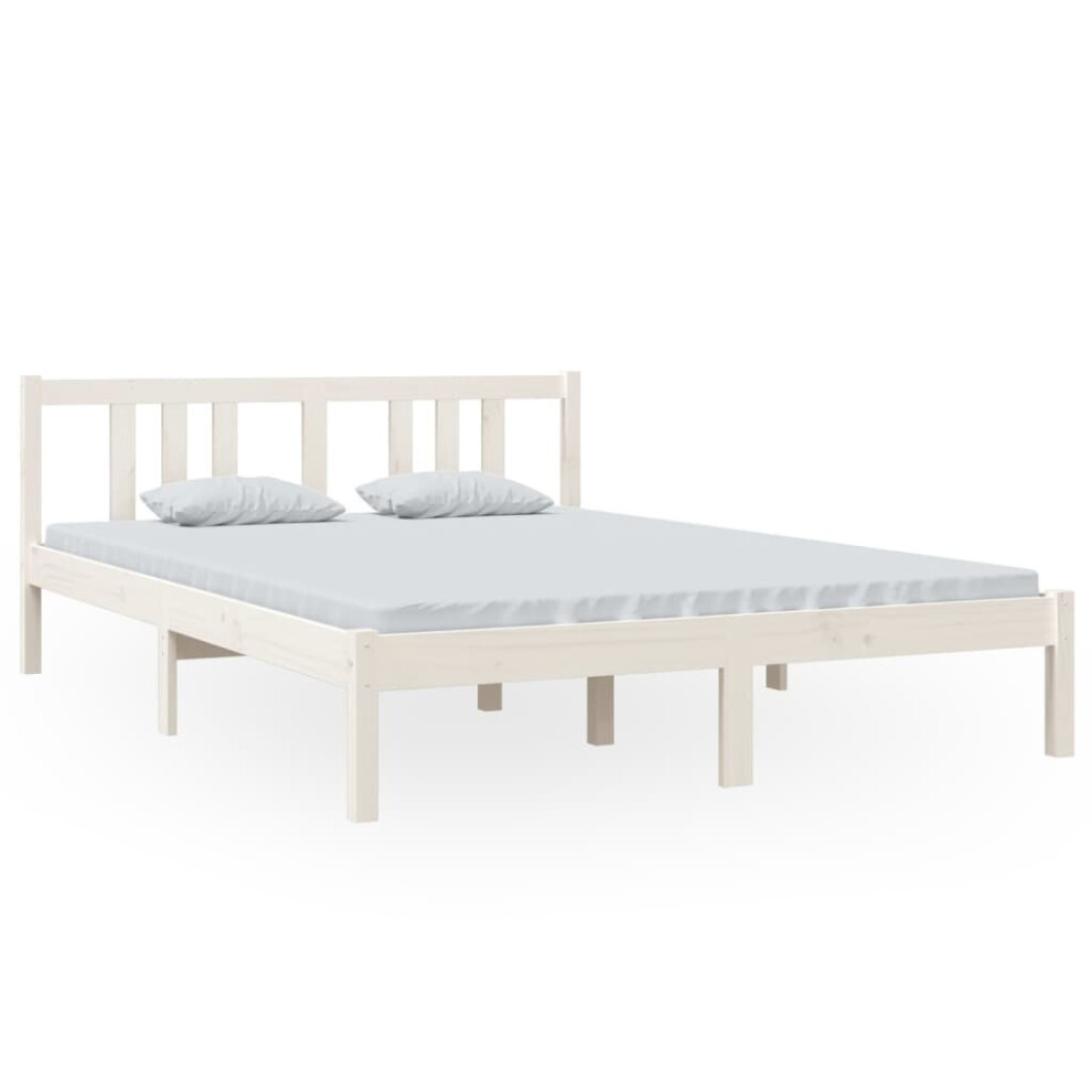 (white, 140 x 200 cm) vidaXL Solid Wood Bed Frame Wooden Platform Bed Multi Colours Multi Sizes