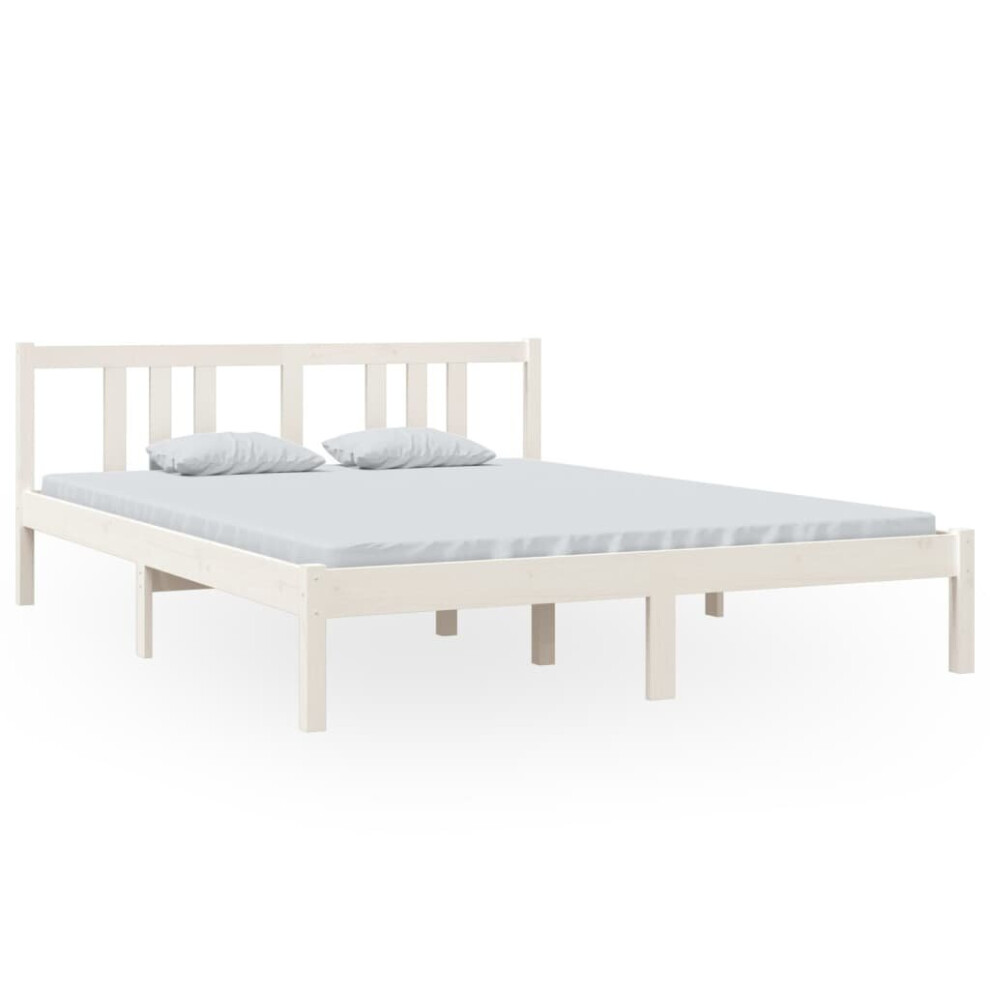 (white, 150 x 200 cm) vidaXL Solid Wood Bed Frame Wooden Platform Bed Multi Colours Multi Sizes