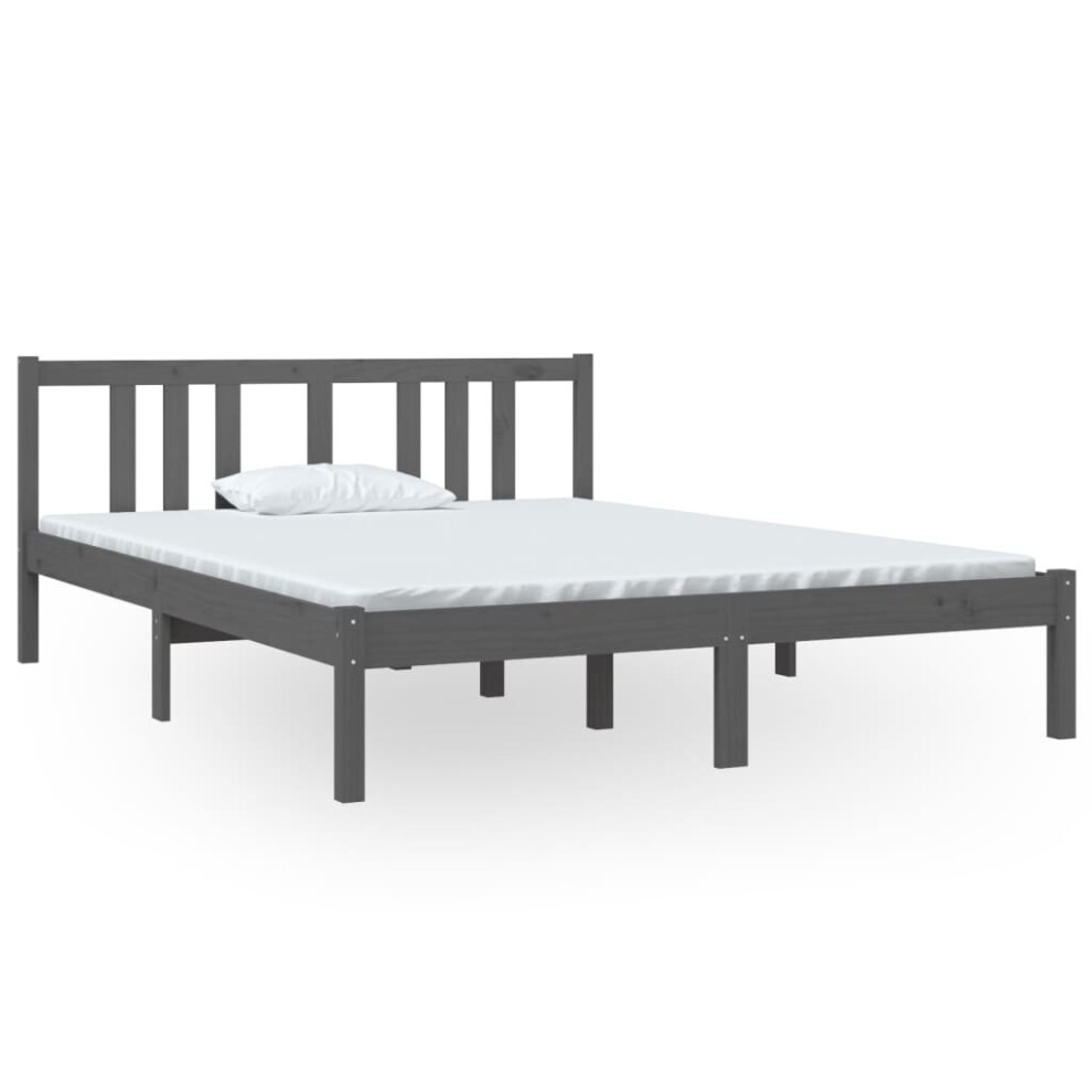 (grey, 140 x 190 cm) vidaXL Solid Wood Bed Frame Wooden Platform Bed Multi Colours Multi Sizes