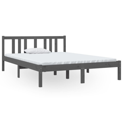VidaXL (grey, 135 x 190 cm) vidaXL Solid Wood Bed Frame Wooden Platform Bed Multi Colours Multi Sizes