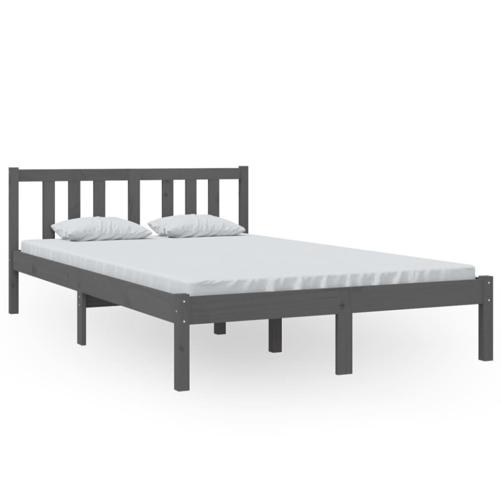 Vidaxl (Grey, 120 X 200 Cm) Solid Wood Bed Frame Wooden Platform Bed Multi Colours Multi Sizes