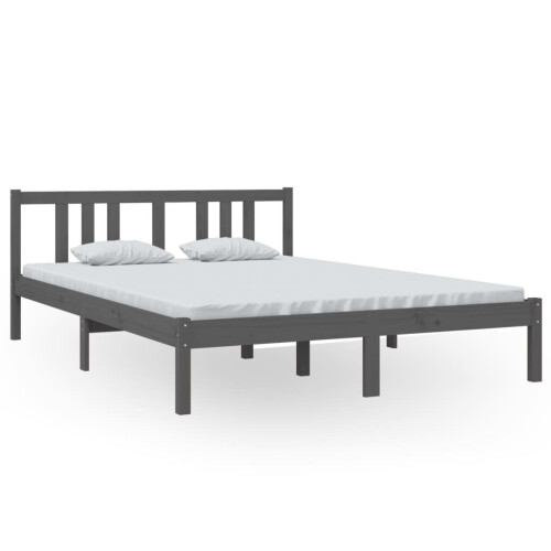VidaXL (grey, 140 x 200 cm) vidaXL Solid Wood Bed Frame Wooden Platform Bed Multi Colours Multi Sizes