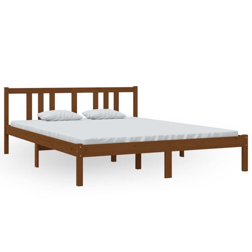 (honey brown, 150 x 200 cm) vidaXL Solid Wood Bed Frame Wooden Platform Bed Multi Colours Multi Sizes