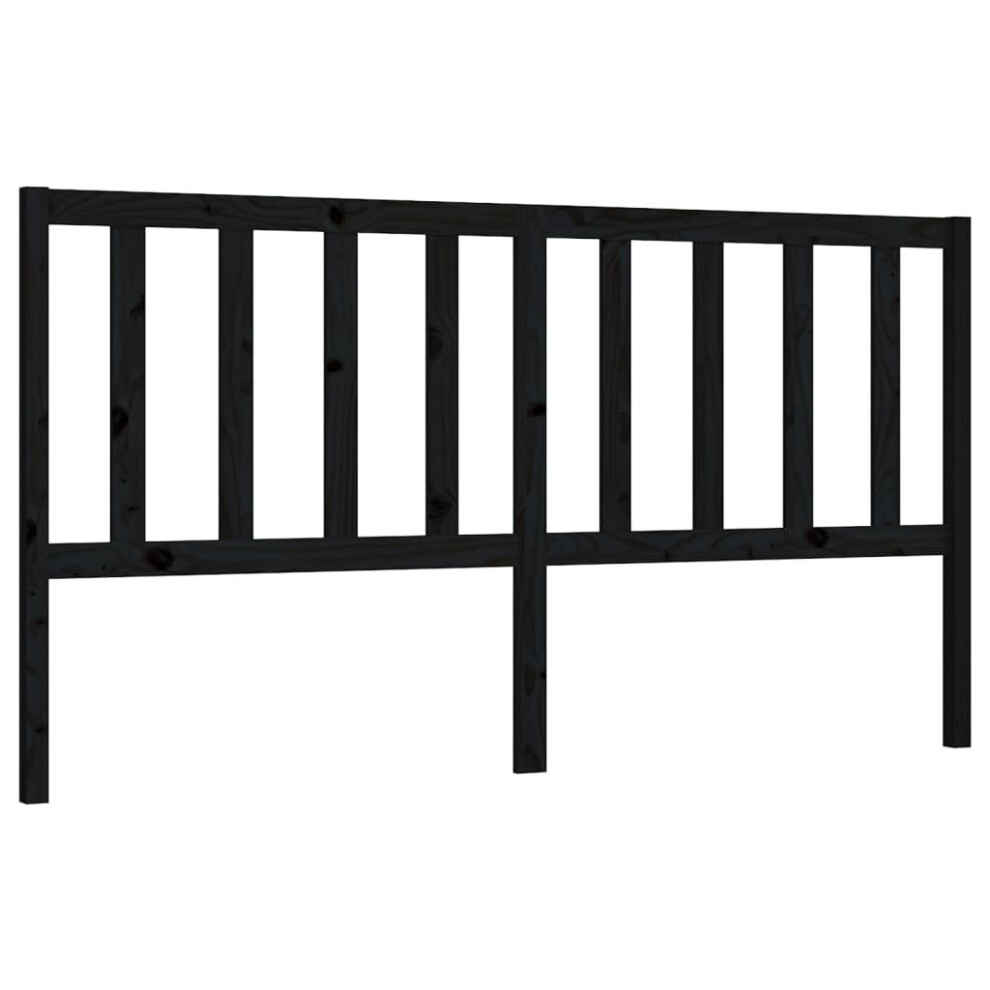 Vidaxl (Black, 206 X 4 X 100 Cm) Solid Wood Pine Bed Headboard Bedroom Furniture Multi Colours/Sizes