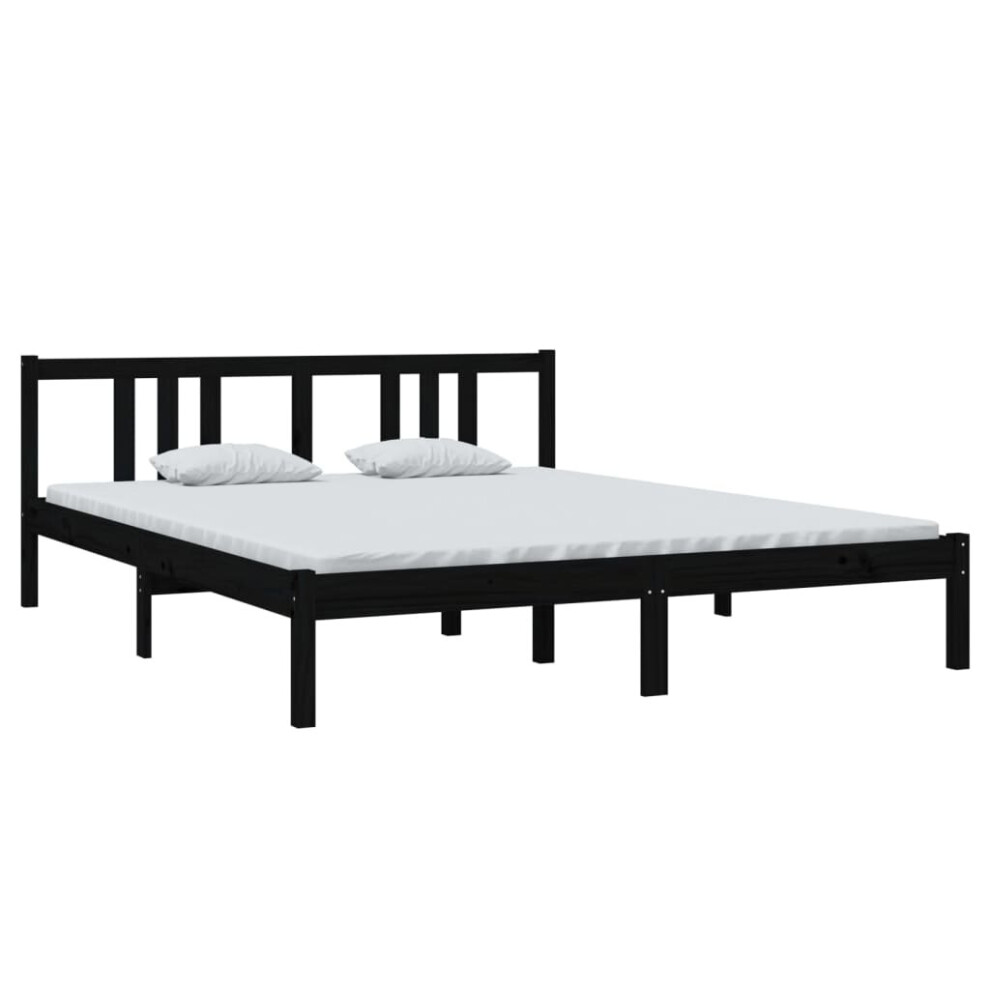 (black, 160 X 200 cm) vidaXL Solid Wood Bed Frame Wooden Platform Bed Multi Colours Multi Sizes