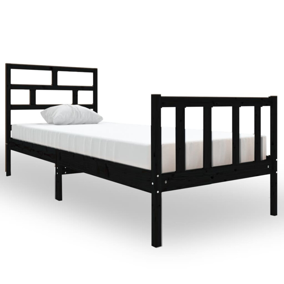 (black, 75 x 190 cm) vidaXL Solid Wood Pine Bed Frame Bedroom Bedstead Multi Colours Multi Sizes