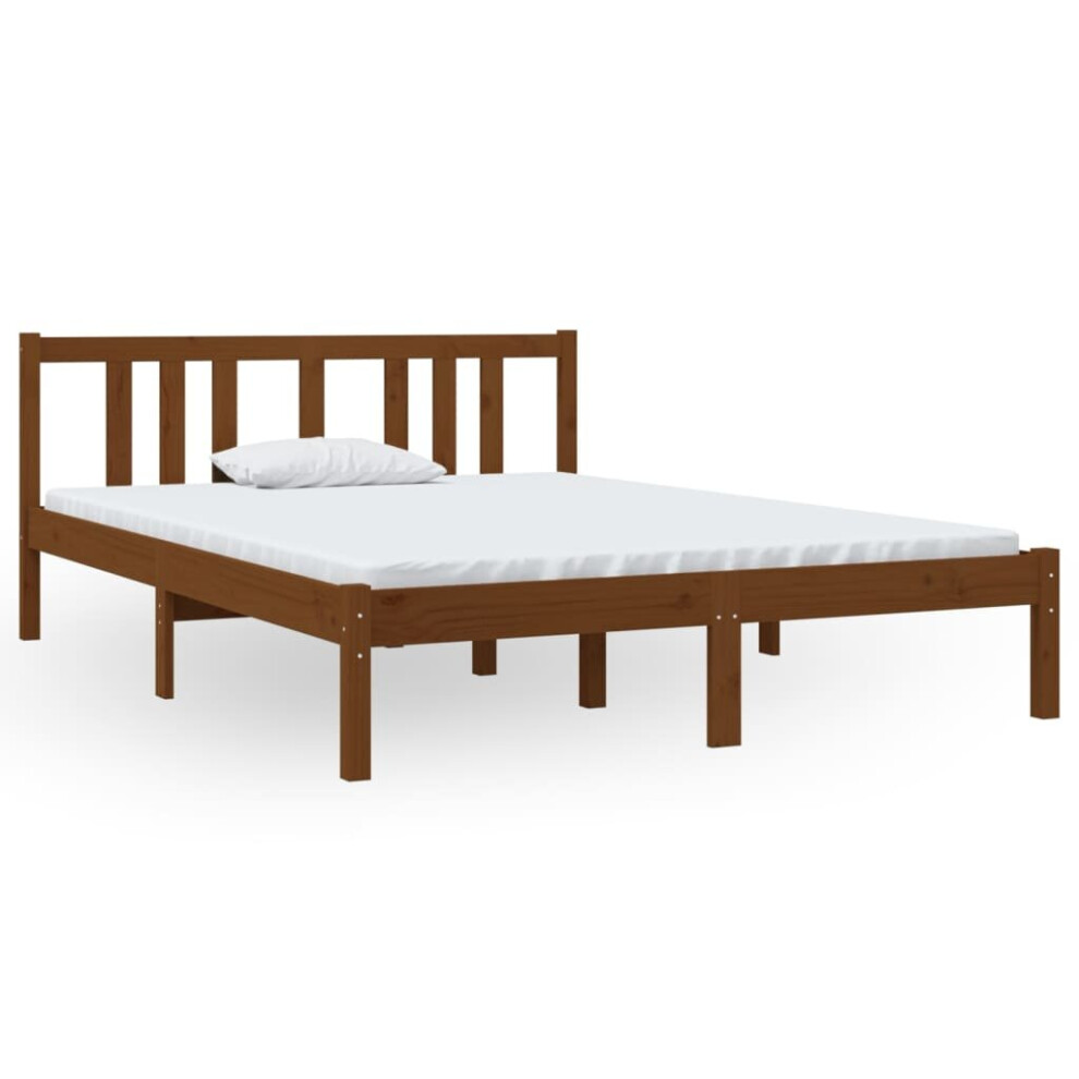 (honey brown, 135 x 190 cm) vidaXL Solid Wood Bed Frame Wooden Platform Bed Multi Colours Multi Sizes