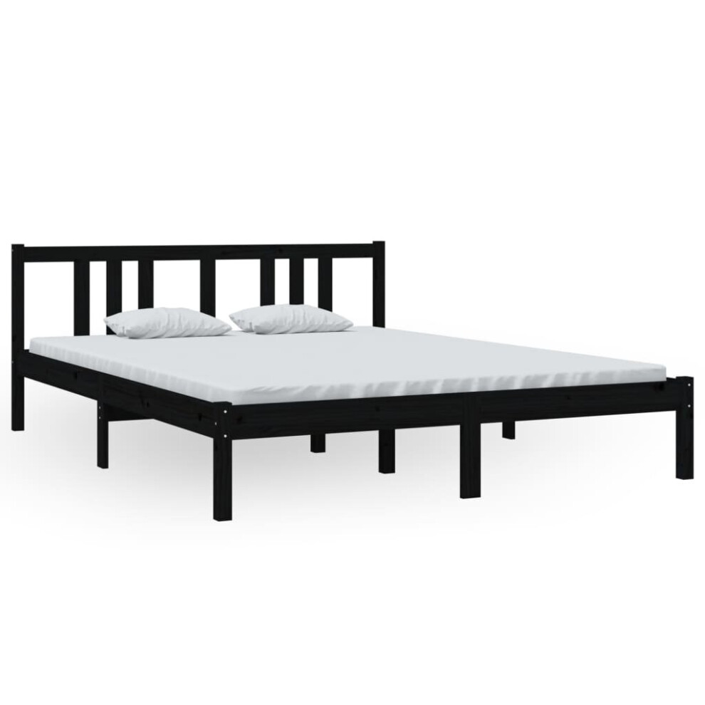 (black, 150 x 200 cm) vidaXL Solid Wood Bed Frame Wooden Platform Bed Multi Colours Multi Sizes