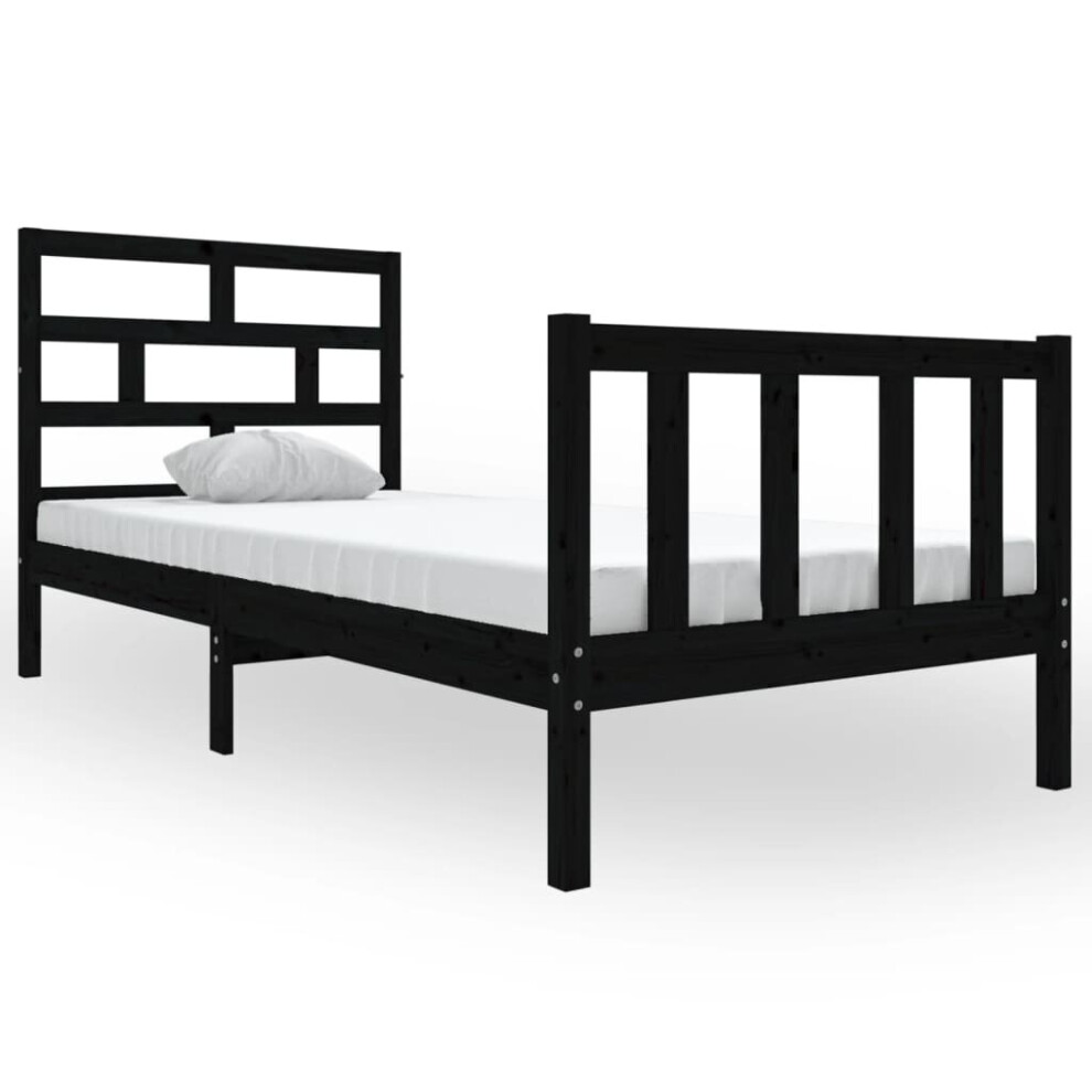 (black, 90 x 190 cm) vidaXL Solid Wood Pine Bed Frame Bedroom Bedstead Multi Colours Multi Sizes