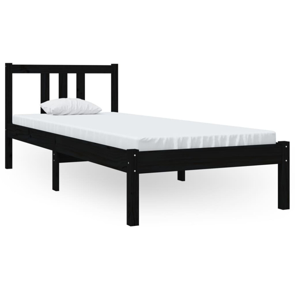 (black, 75 X 190 cm) vidaXL Solid Wood Bed Frame Wooden Platform Bed Multi Colours Multi Sizes