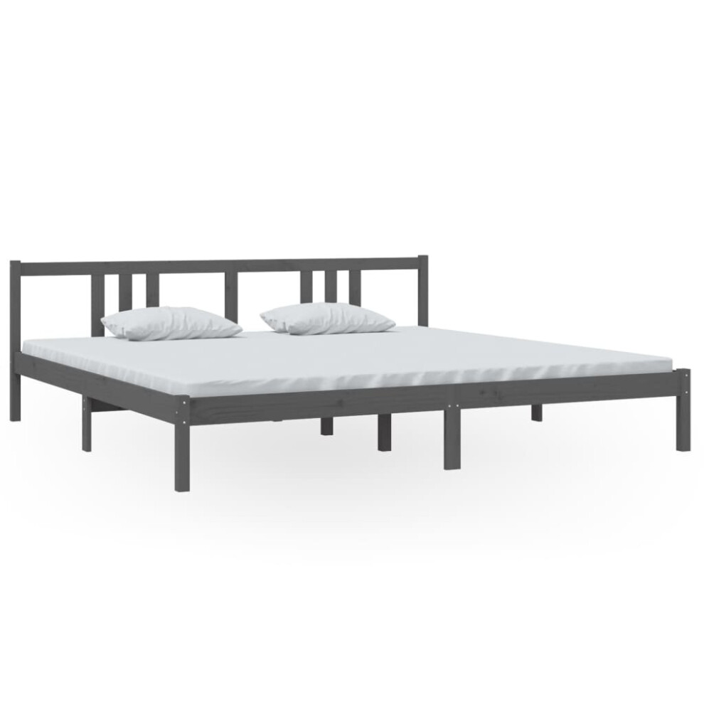 Vidaxl (Grey, 200 X 200 Cm) Solid Wood Bed Frame Wooden Platform Bed Multi Colours Multi Sizes