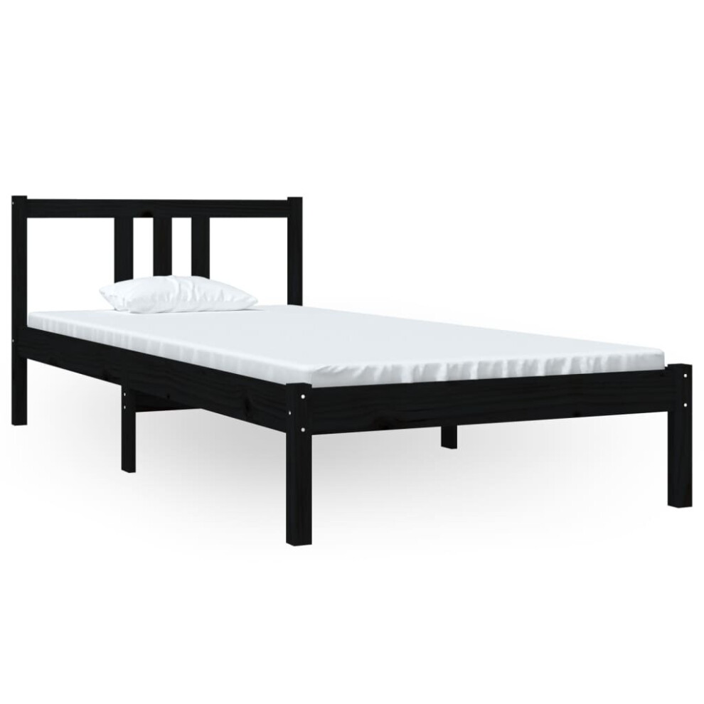 (black, 90 x 200 cm) vidaXL Solid Wood Bed Frame Wooden Platform Bed Multi Colours Multi Sizes