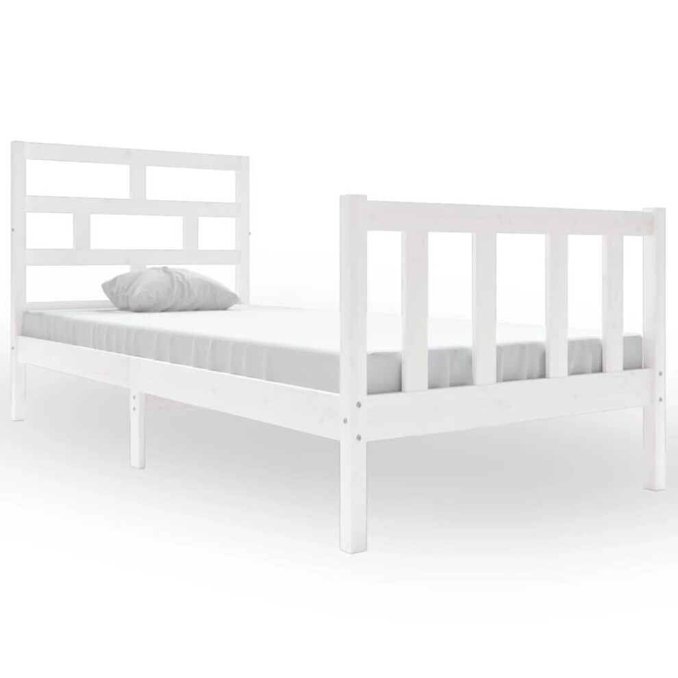 (white, 90 x 190 cm) vidaXL Solid Wood Pine Bed Frame Bedroom Bedstead Multi Colours Multi Sizes