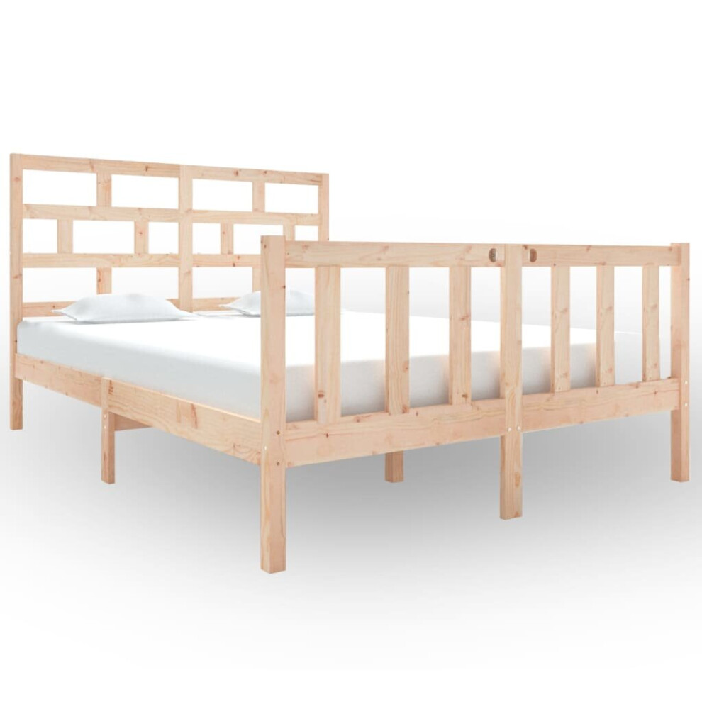 (brown, 135 x 190 cm) vidaXL Solid Wood Pine Bed Frame Bedroom Bedstead Multi Colours Multi Sizes