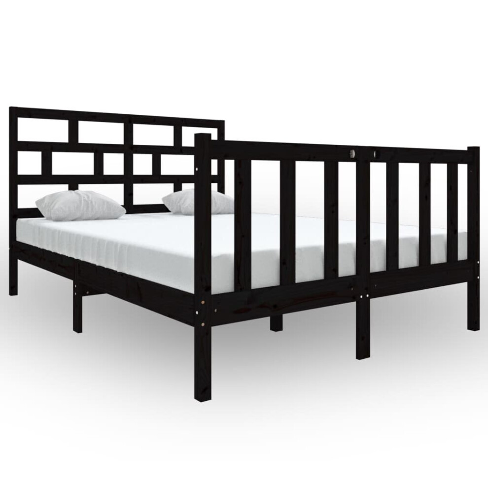 (black, 140 x 190 cm) vidaXL Solid Wood Pine Bed Frame Bedroom Bedstead Multi Colours Multi Sizes