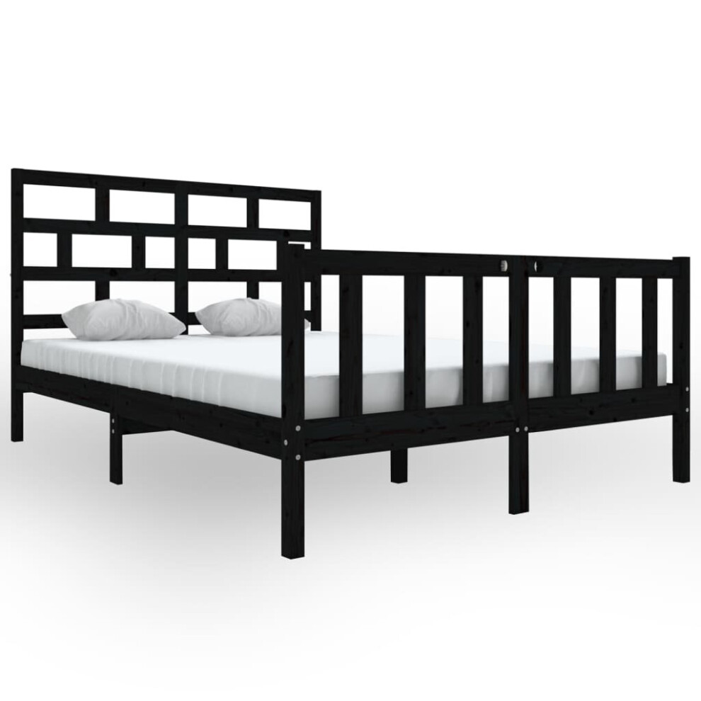 (black, 140 x 200 cm) vidaXL Solid Wood Pine Bed Frame Bedroom Bedstead Multi Colours Multi Sizes