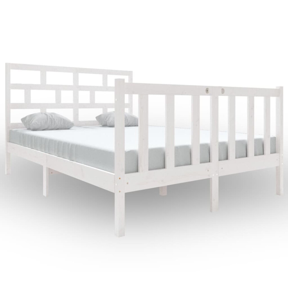 (white, 140 x 190 cm) vidaXL Solid Wood Pine Bed Frame Bedroom Bedstead Multi Colours Multi Sizes