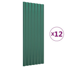 (green, 100 x 36 cm) vidaXL 12/36x Roof Panels Powder-coated Steel Corrugated Multi Colours/Sizes