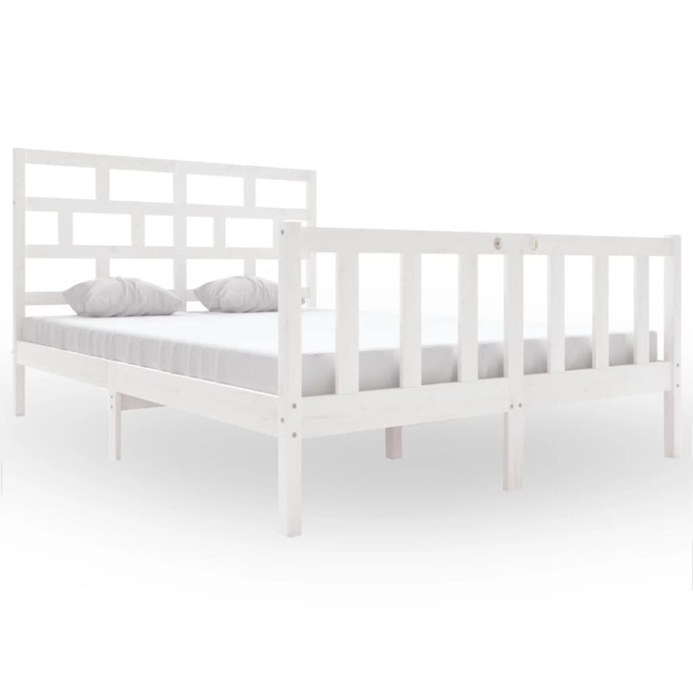 (white, 150 x 200 cm) vidaXL Solid Wood Pine Bed Frame Bedroom Bedstead Multi Colours Multi Sizes