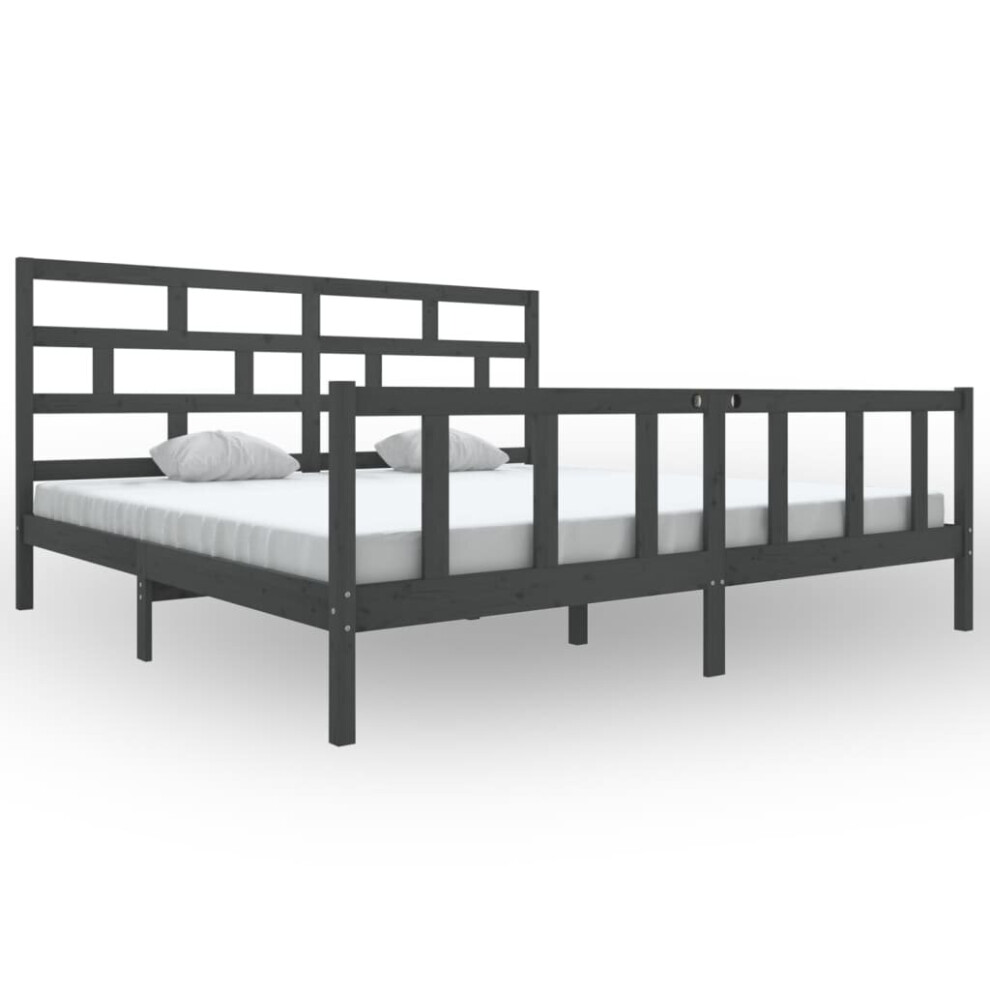 (grey, 200 x 200 cm) vidaXL Solid Wood Pine Bed Frame Bedroom Bedstead Multi Colours Multi Sizes