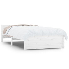 (white, 90 x 190 cm) vidaXL Solid Wood Bed Frame Home Wooden Bedstead Bed Base Multi Colours/Sizes