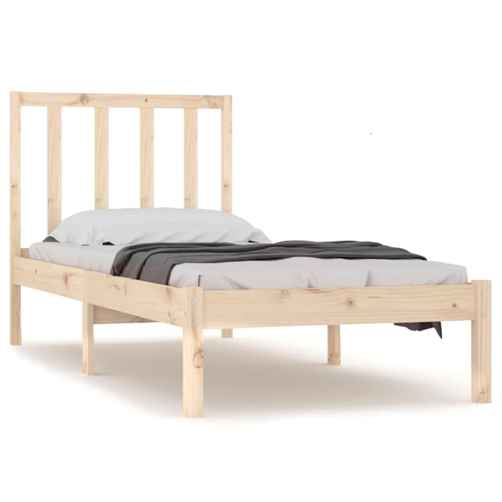 Vidaxl (Brown, 75 X 190 Cm) Solid Wood Pine Bed Frame Wooden Bedstead Bed Base Multi Colours/Sizes