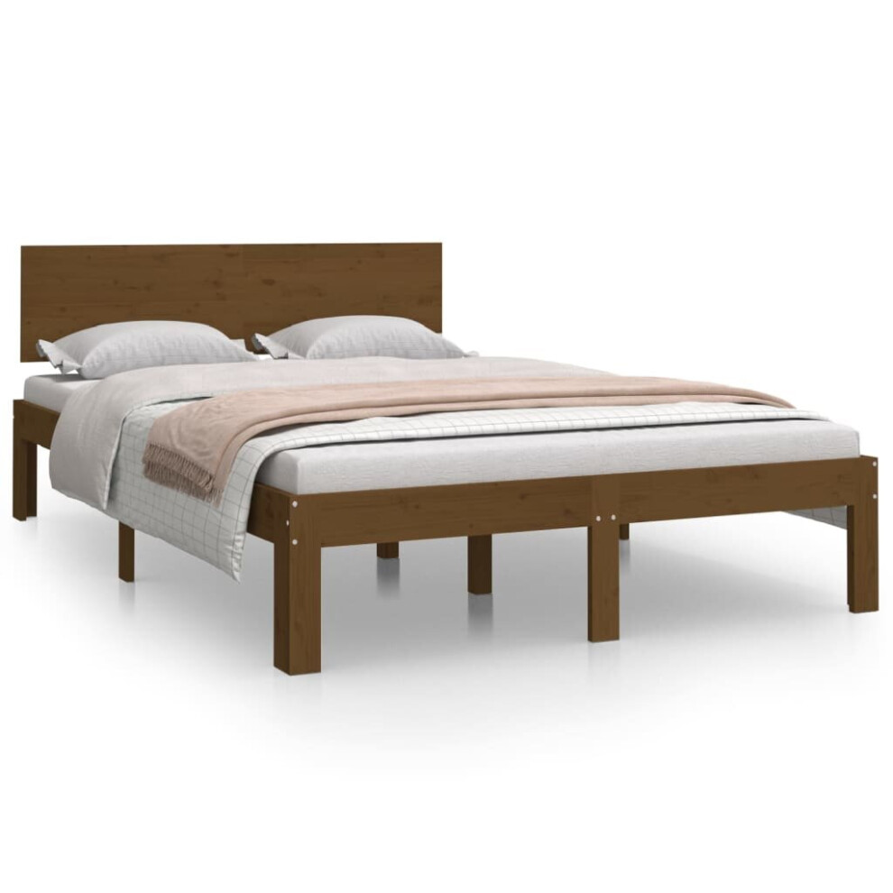 (honey brown, 4ft small double) vidaXL Solid Wood Bed Frame Home Bedroom Furniture Multi Colours Multi Sizes