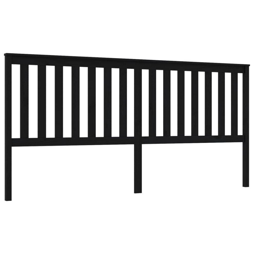 (black, 206 x 6 x 101 cm) vidaXL Solid Wood Pine Bed Headboard Bedroom Bed Header Multi Colours/Sizes