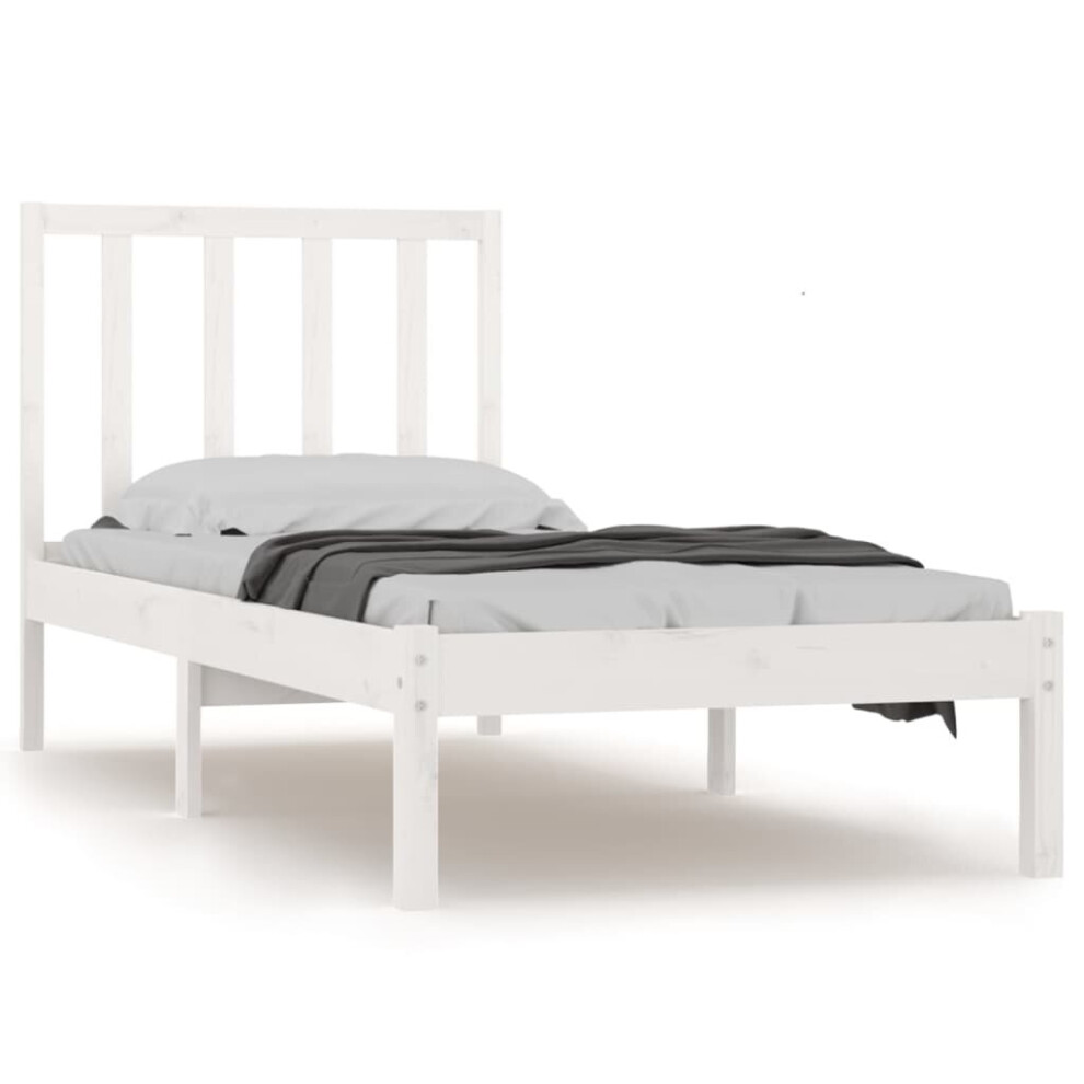 (white, 90 x 190 cm) vidaXL Solid Wood Pine Bed Frame Wooden Bedstead Bed Base Multi Colours/Sizes