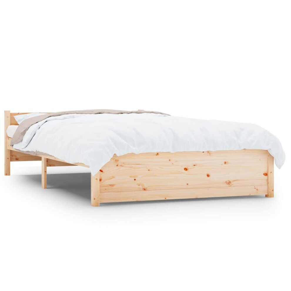 Vidaxl (Brown, 135 X 190 Cm) Solid Wood Bed Frame Home Wooden Bedstead Bed Base Multi Colours/Sizes