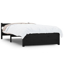 (black, 90 x 200 cm) vidaXL Solid Wood Bed Frame Home Wooden Bedstead Bed Base Multi Colours/Sizes