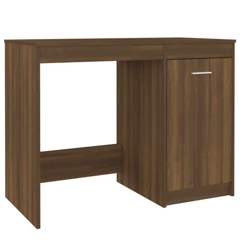 (brown oak) vidaXL Desk Home Office Study Desk Writing Desk Computer Table Engineered Wood