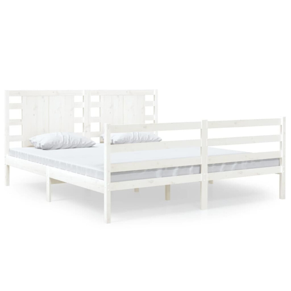 (white, 135 x 190 cm) vidaXL Solid Wood Pine Bed Frame Bedstead Platform Bed Multi Colours/Sizes