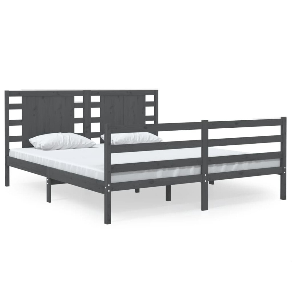 (grey, 140 x 190 cm) vidaXL Solid Wood Pine Bed Frame Bedstead Platform Bed Multi Colours/Sizes