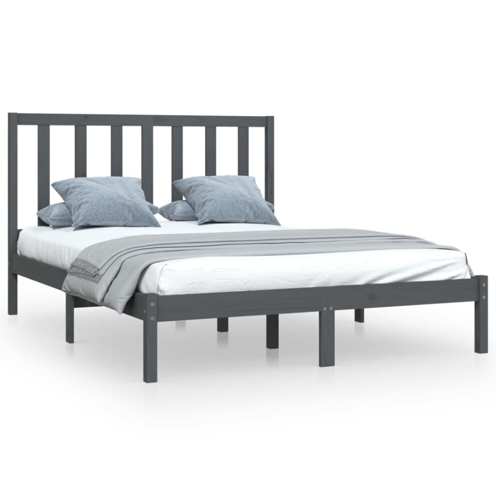 (grey, 135 x 190 cm) vidaXL Solid Wood Pine Bed Frame Bedstead Platform Bed Multi Colours/Sizes