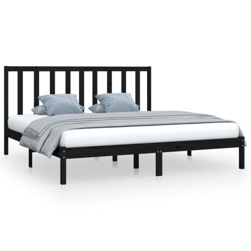 VidaXL (black, 200 x 200 cm) vidaXL Solid Wood Pine Bed Frame Bedstead Platform Bed Multi Colours/Sizes 1