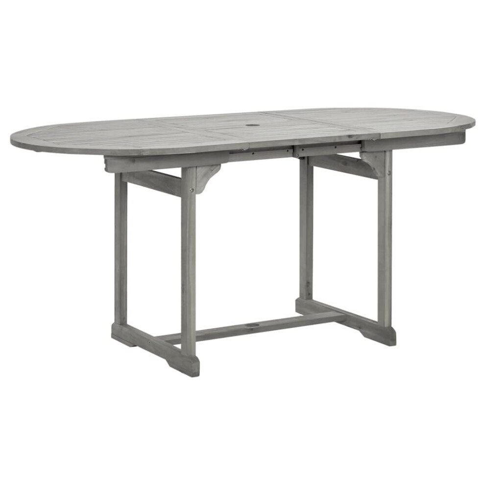 Vidaxl (7) Solid Wood Acacia Garden Dining Set Table 5/7 Piece Oval/Rectangular