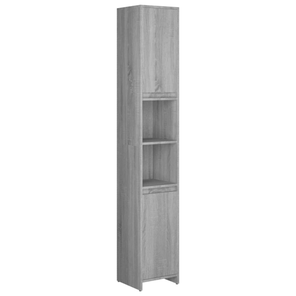 (grey sonoma) vidaXL Bathroom Cabinet Engineered Wood Rack with/without Handle Multi Colours