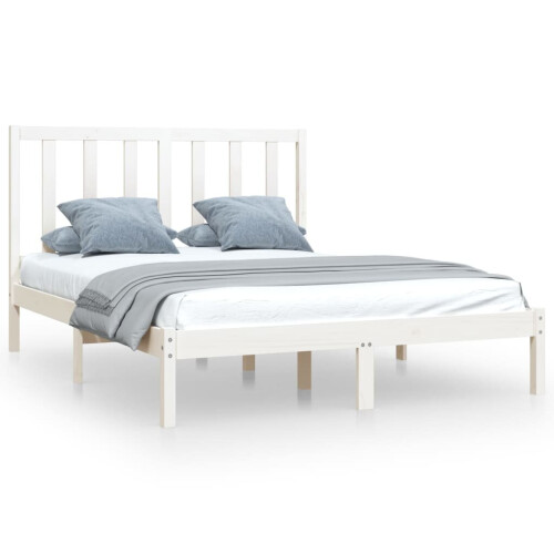 VidaXL (white, 150 x 200 cm) vidaXL Solid Wood Pine Bed Frame Bedstead Platform Bed Multi Colours/Sizes 1