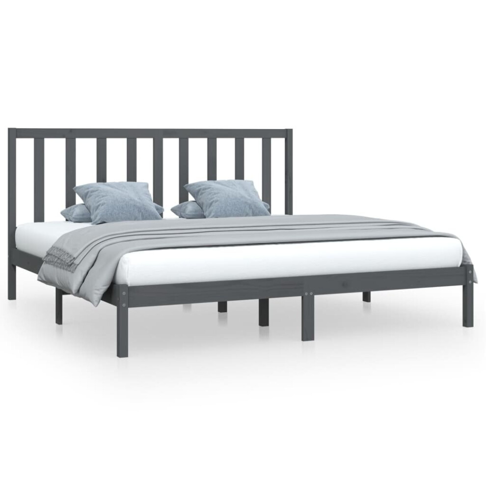 Vidaxl (Grey, 200 X 200 Cm) Solid Wood Pine Bed Frame Bedstead Platform Bed Multi Colours/Sizes