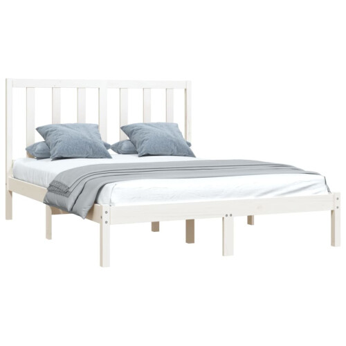 VidaXL (white, 150 x 200 cm) vidaXL Solid Wood Pine Bed Frame Bedstead Platform Bed Multi Colours/Sizes 2
