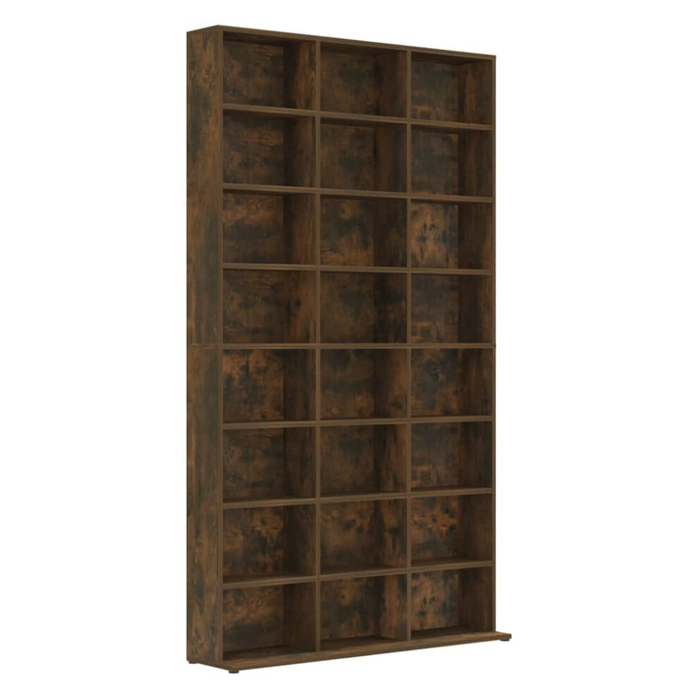 (smoked oak, 102 x 23 x 177.5 cm) vidaXL CD Cabinet CD Shelf Rack Storage Cabinet Display Shelf Engineered Wood