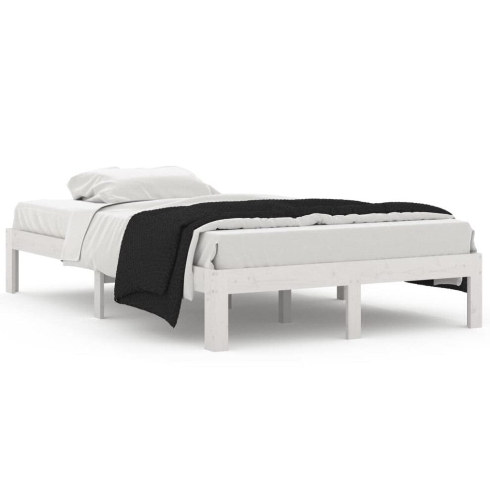 Vidaxl (White, 120 X 200 Cm) Solid Wood Pine Bed Frame Bed Base Furniture Multi Colours Multi Sizes