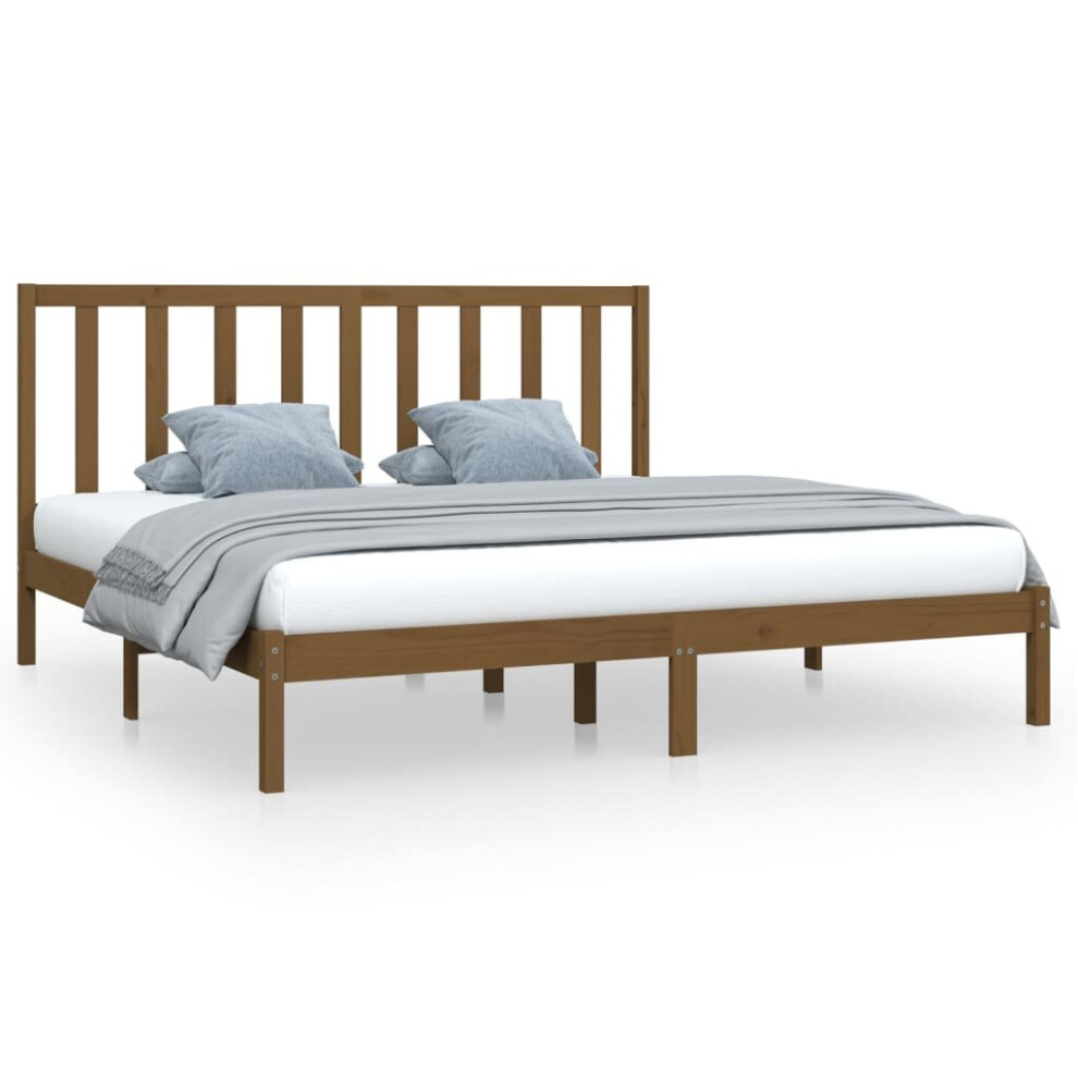Vidaxl (Honey Brown, 200 X 200 Cm) Solid Wood Pine Bed Frame Bedstead Platform Bed Multi Colours/Sizes