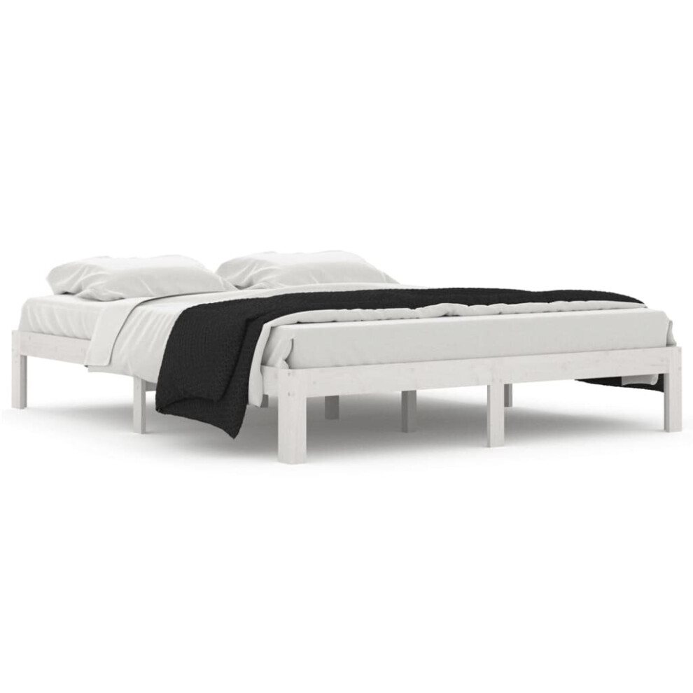 Vidaxl (White, 160 X 200 Cm) Solid Wood Pine Bed Frame Bed Base Furniture Multi Colours Multi Sizes